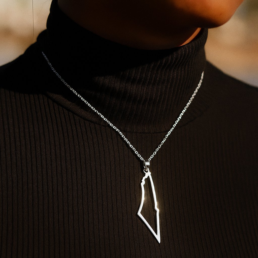 Palestine Map Necklace