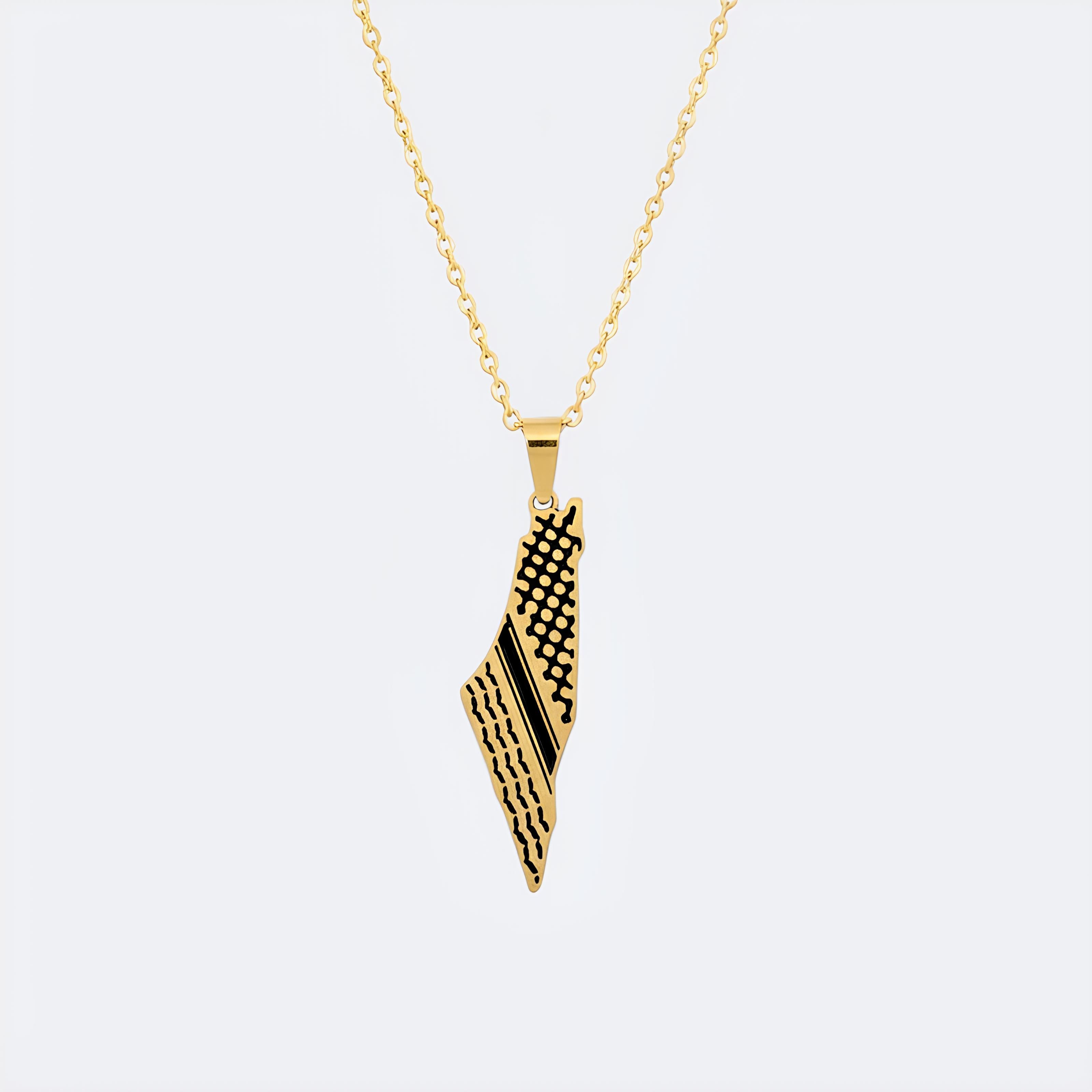 Palestine Keffiyeh Map Necklace
