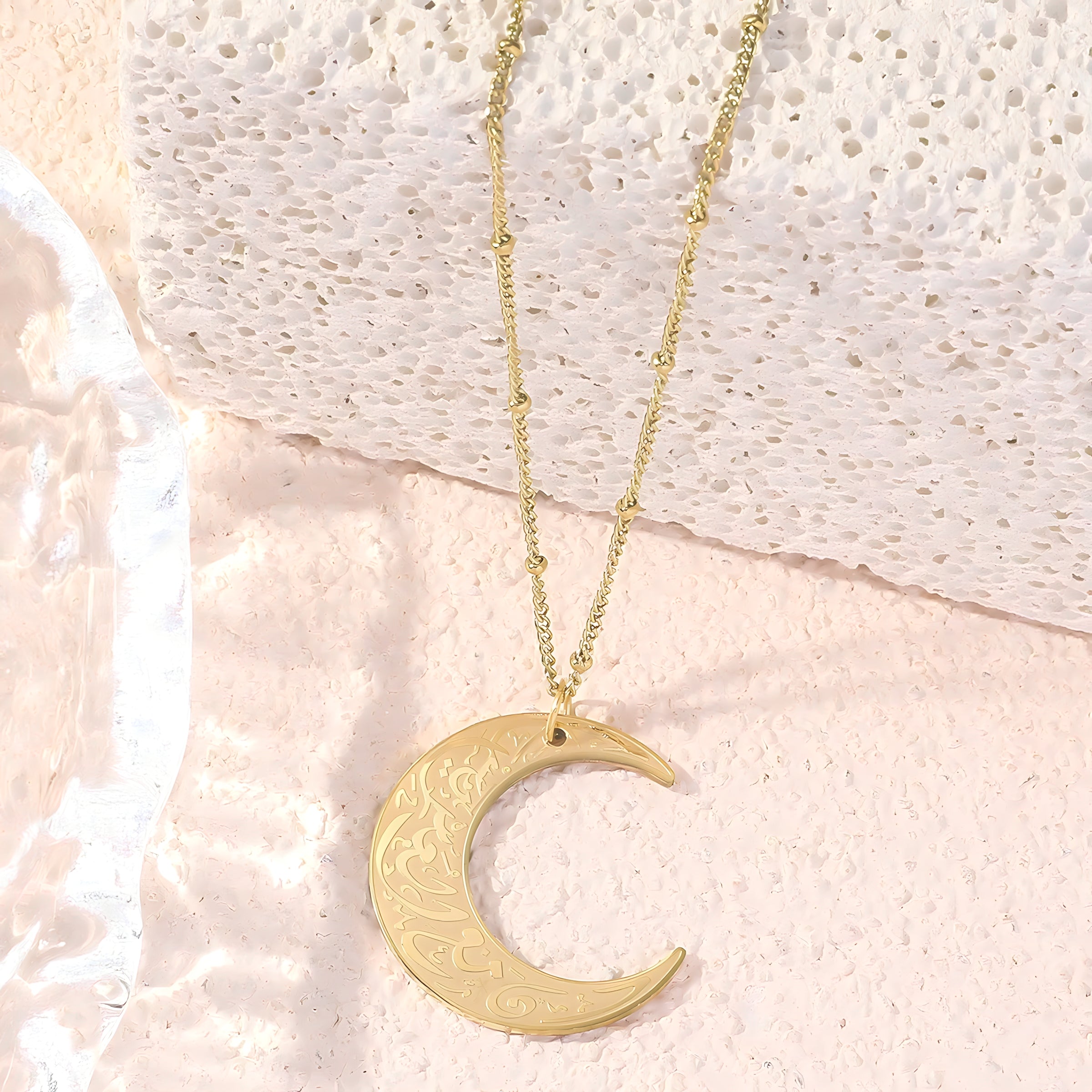 Hardship & Ease Crescent Necklace