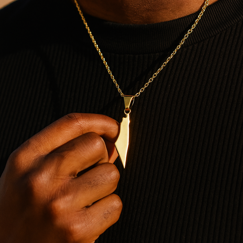Palestine Solid Map Necklace