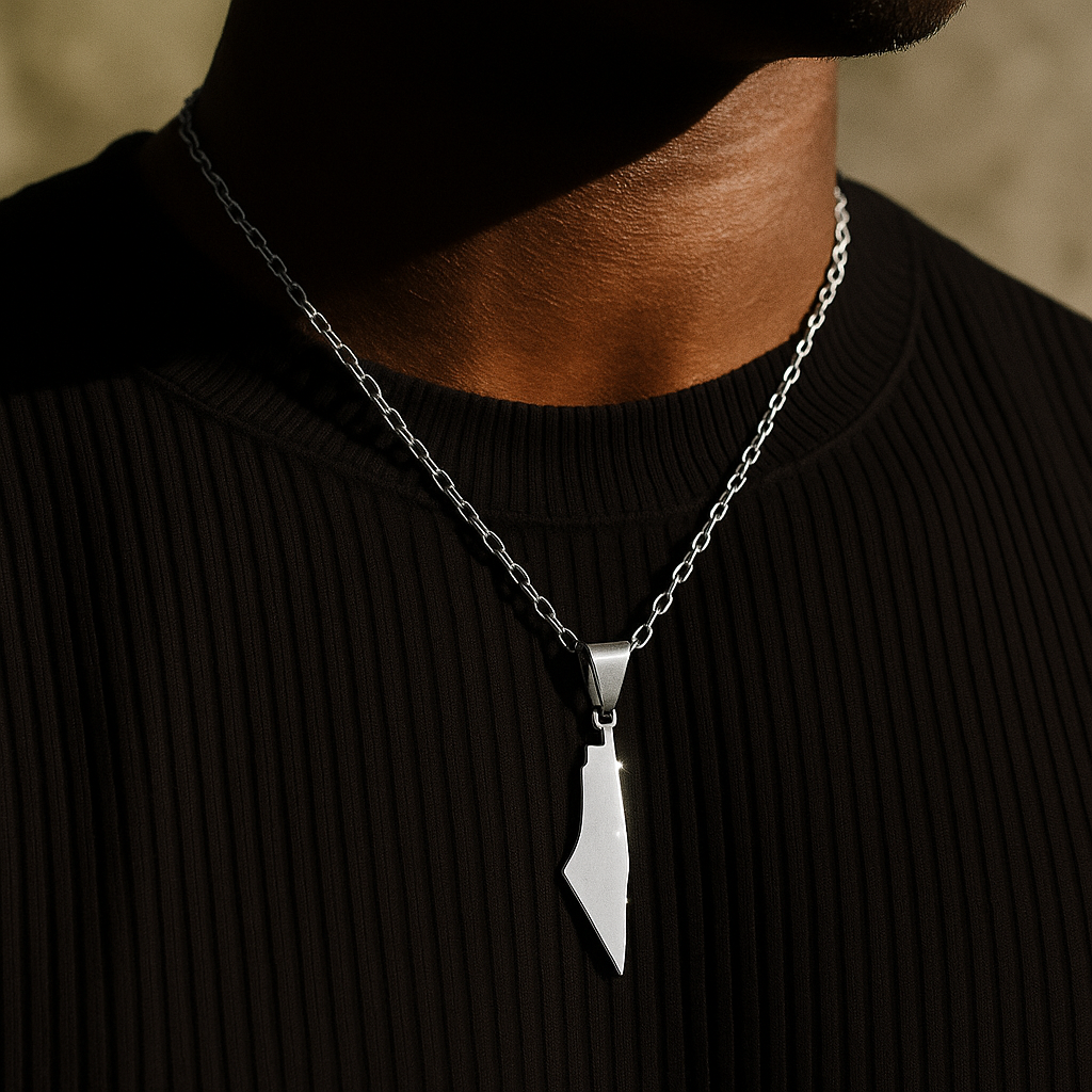 Palestine Solid Map Necklace
