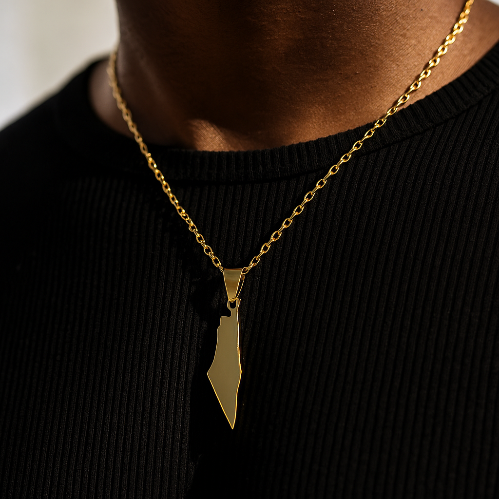 Palestine Solid Map Necklace