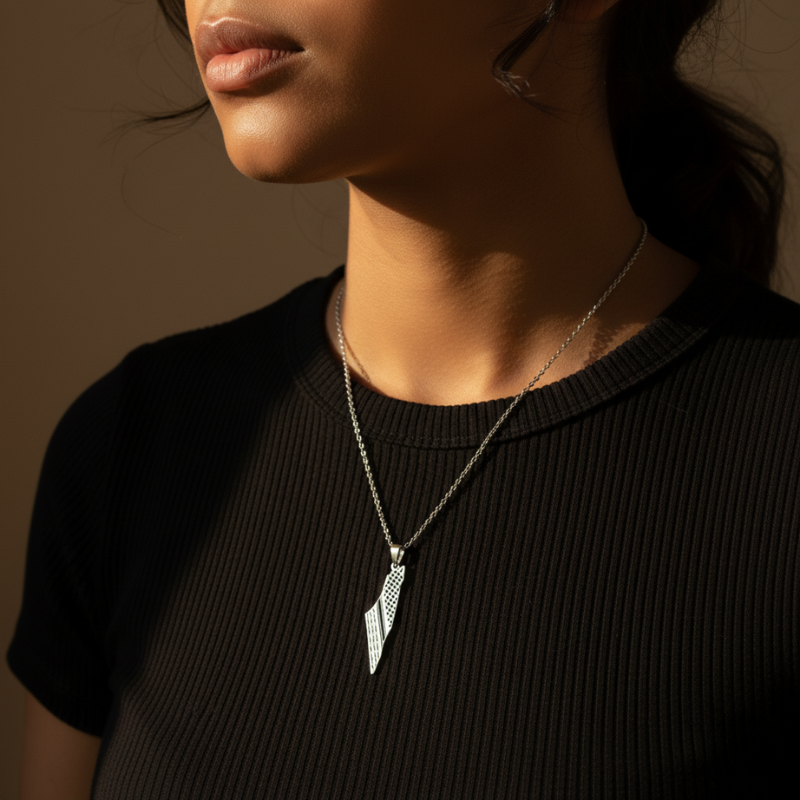 Palestine Keffiyeh Map Necklace