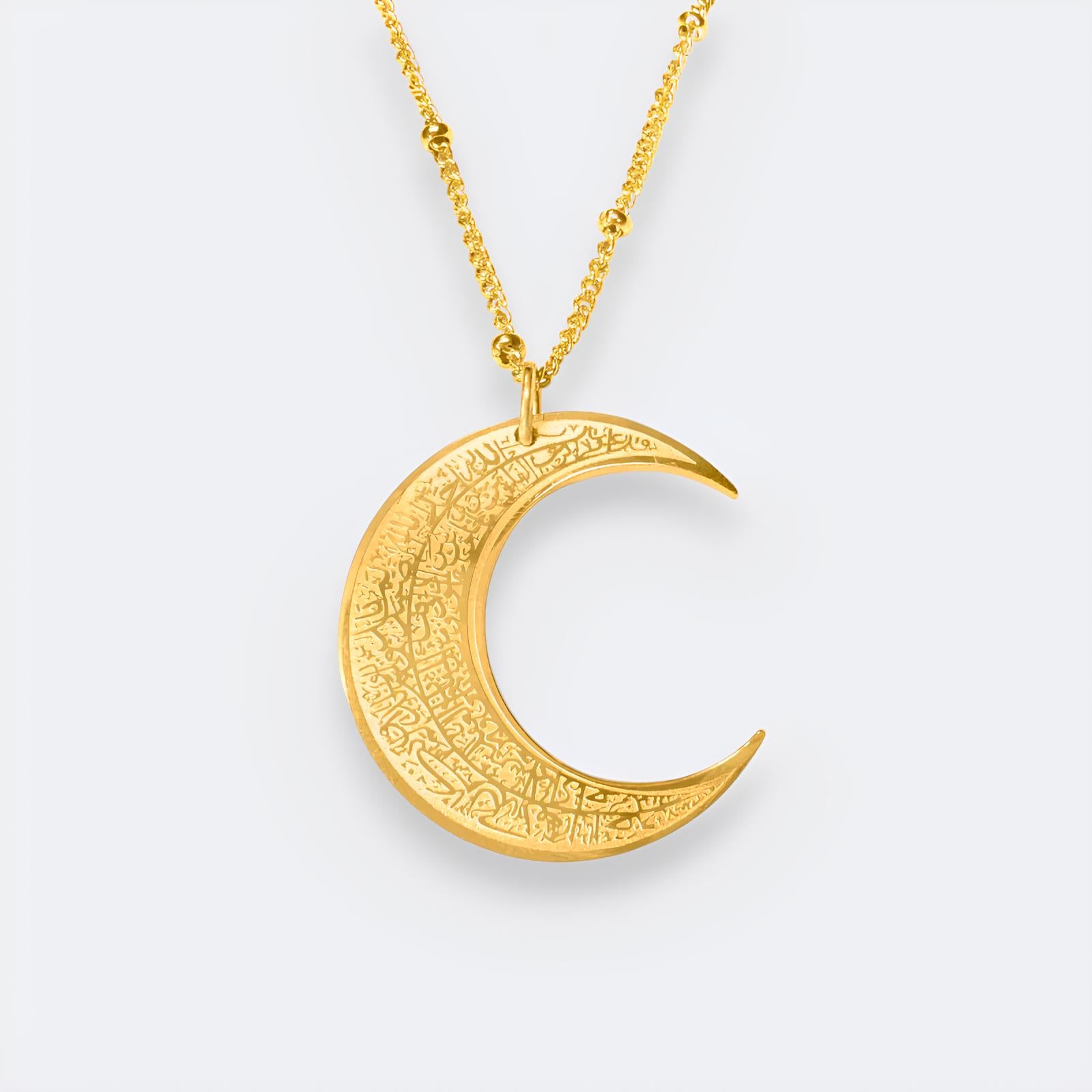 4 Qul Crescent Moon Necklace