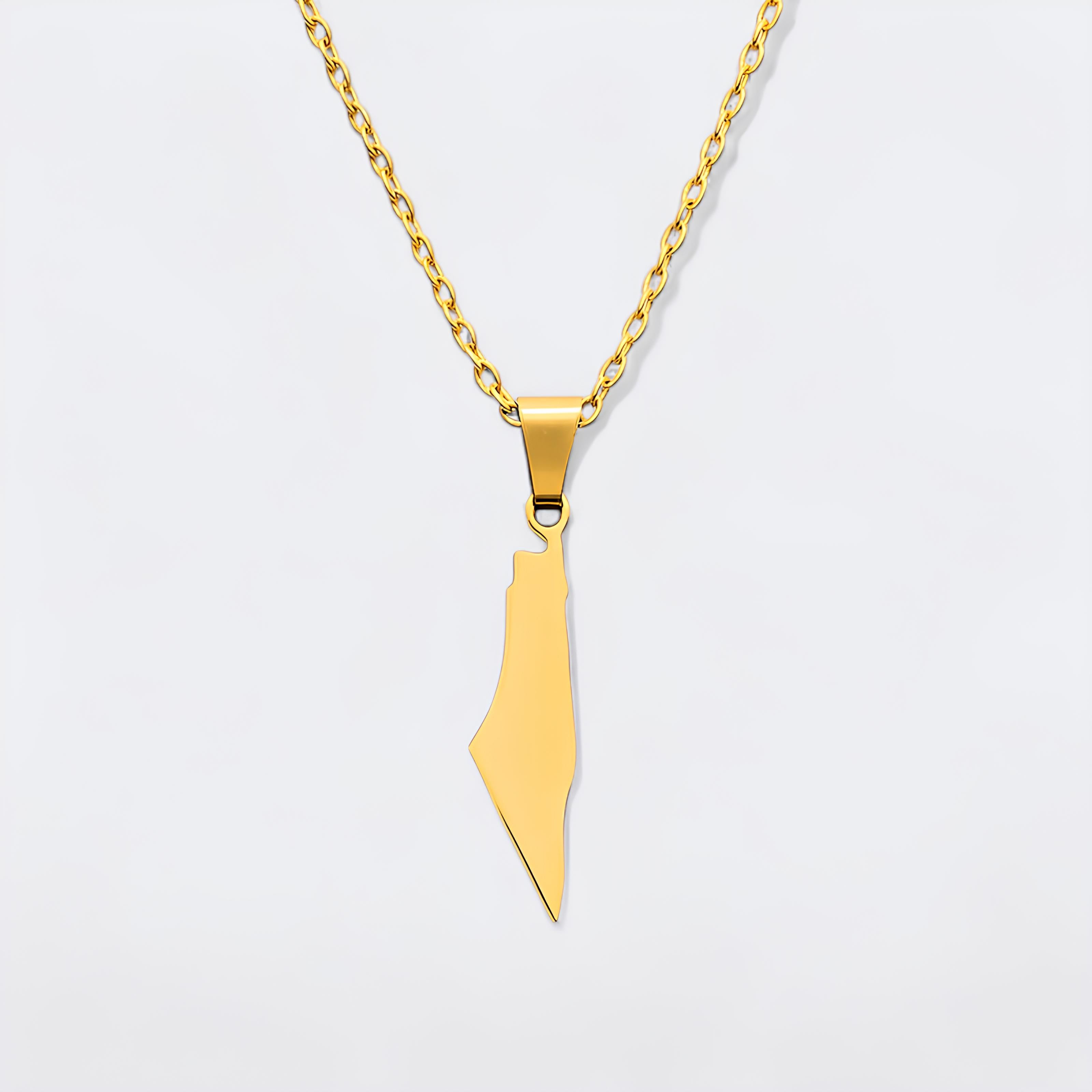 Palestine Solid Map Necklace