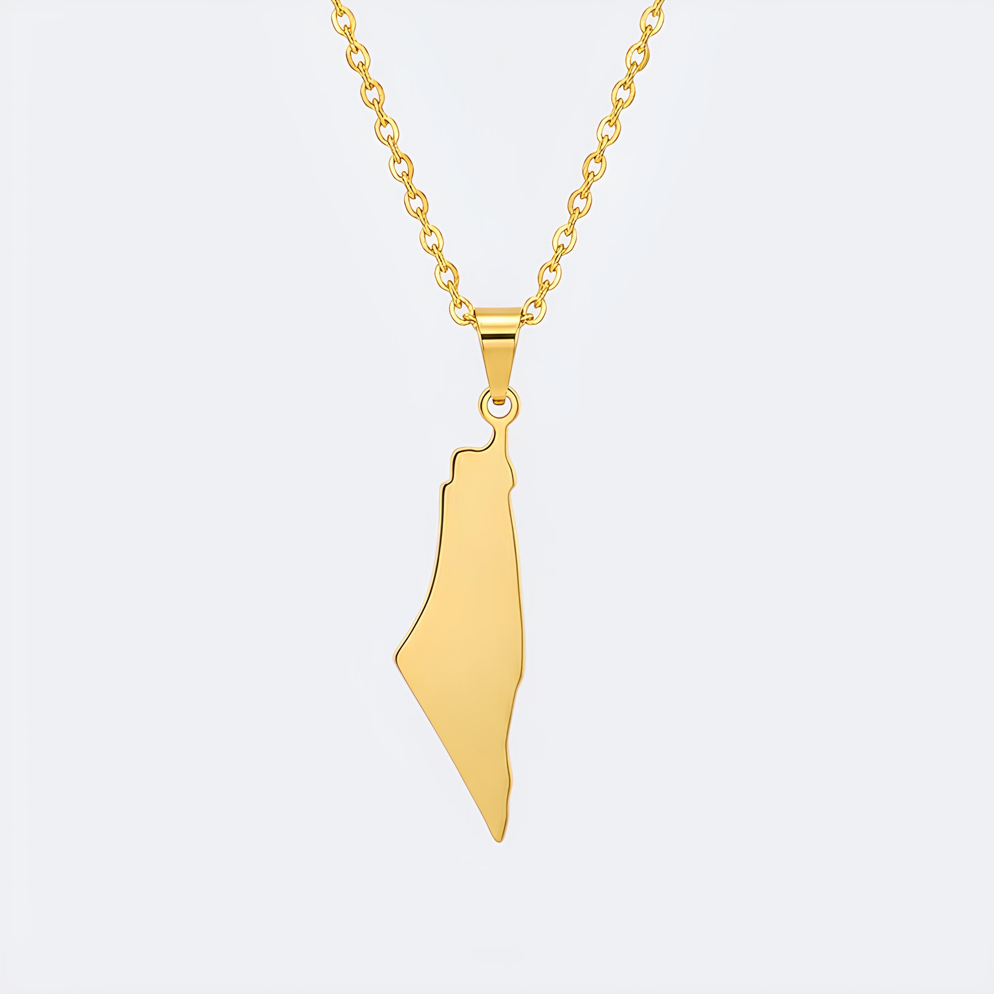 Palestine Solid Map Necklace