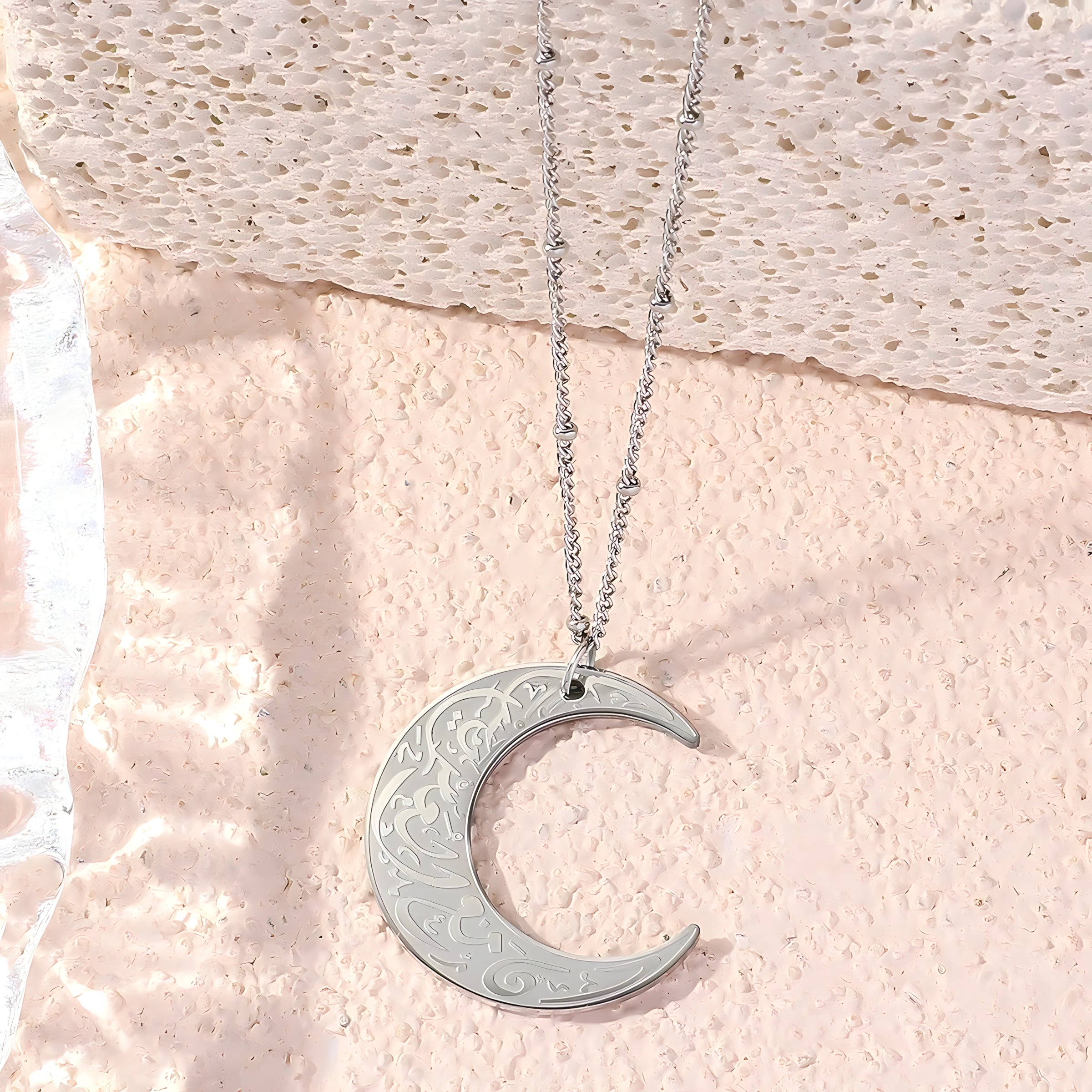 Hardship & Ease Crescent Necklace