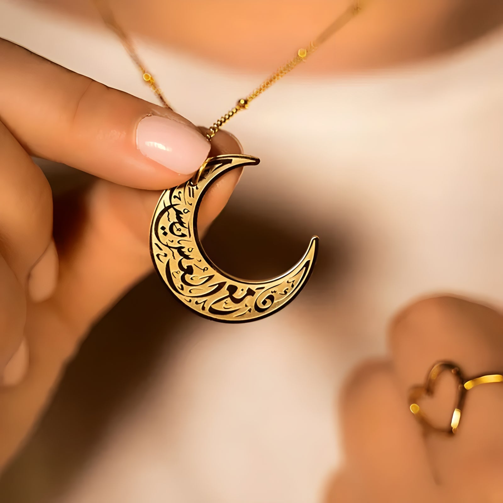 Hardship & Ease Crescent Necklace