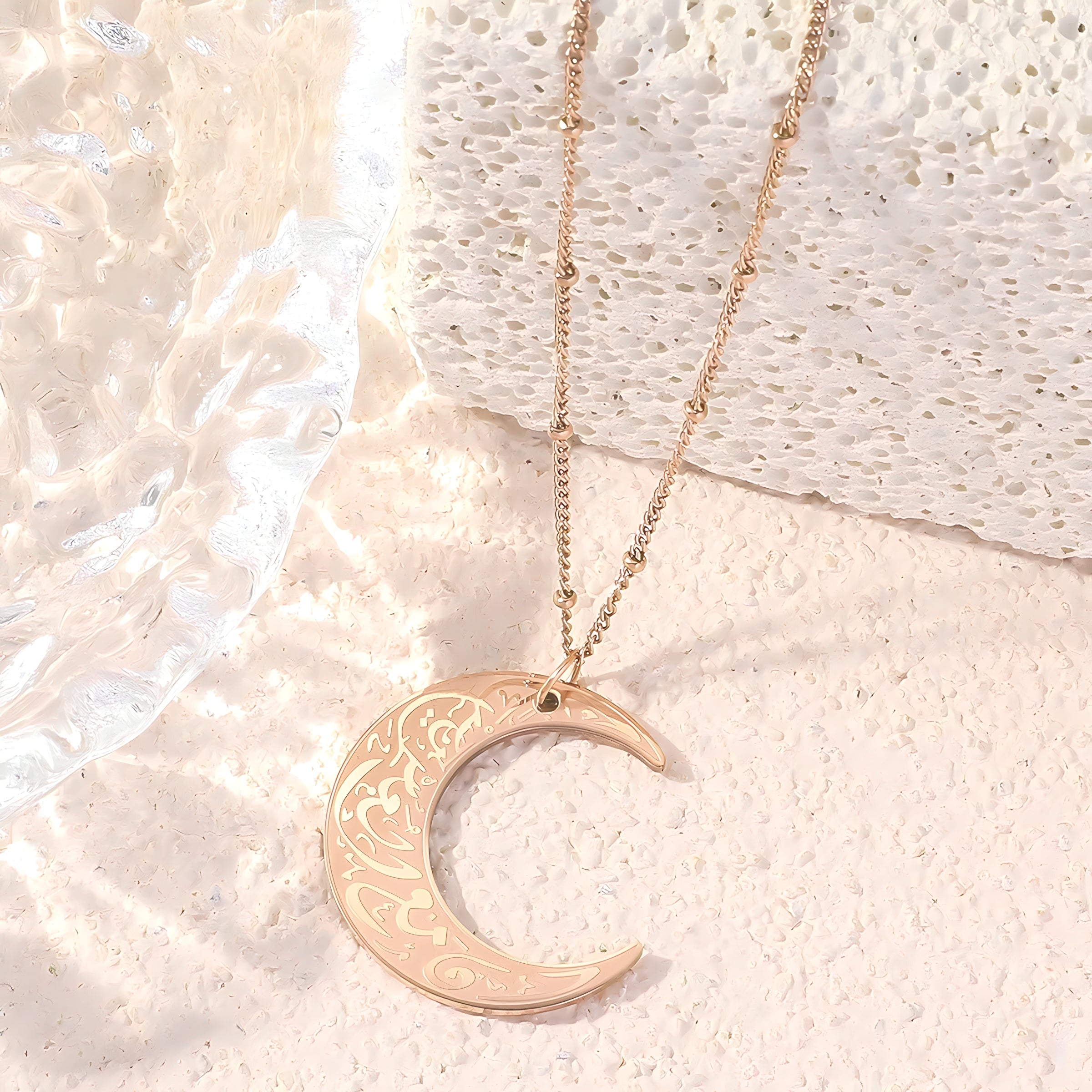 Hardship & Ease Crescent Necklace