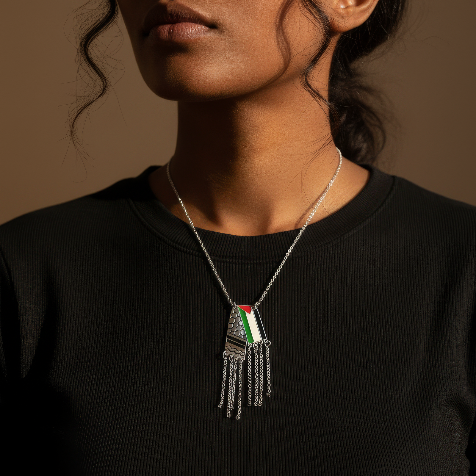 Silver Keffiyeh Necklace
