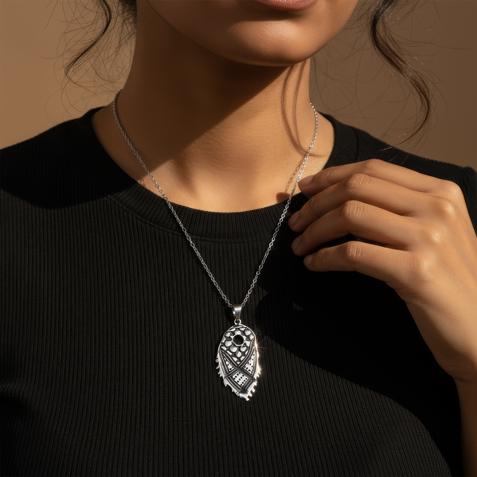 Draped Keffiyeh Necklace