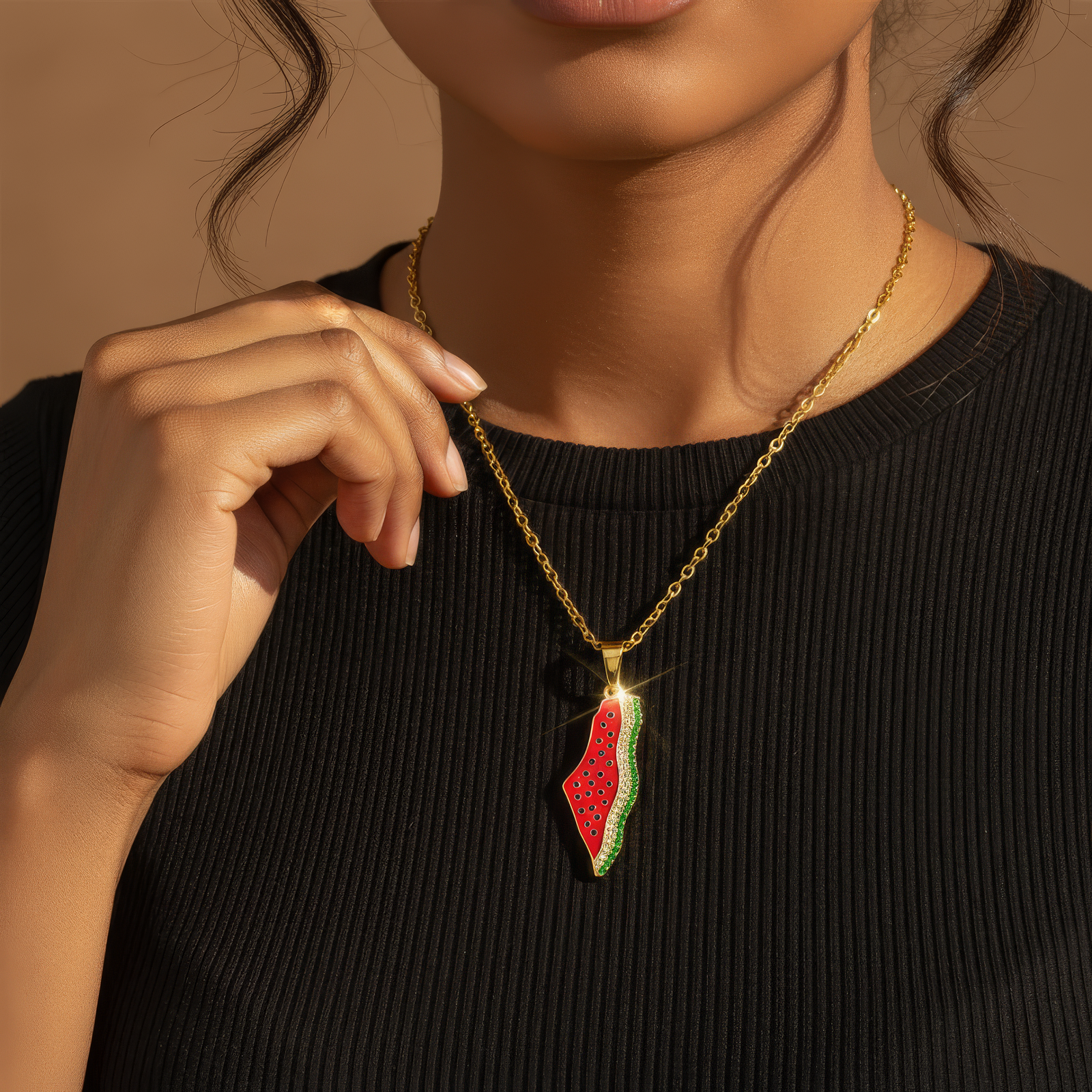 Palestine Watermelon Necklace