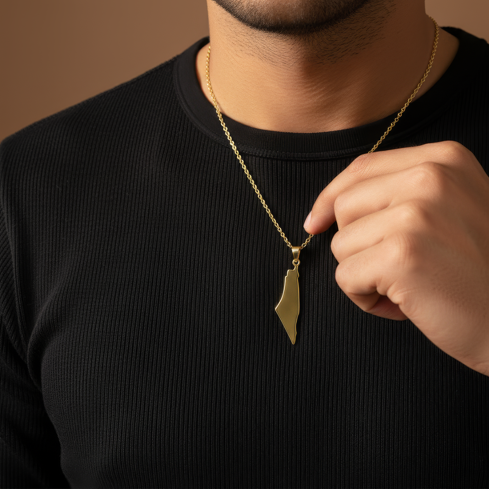 Palestine Solid Map Necklace