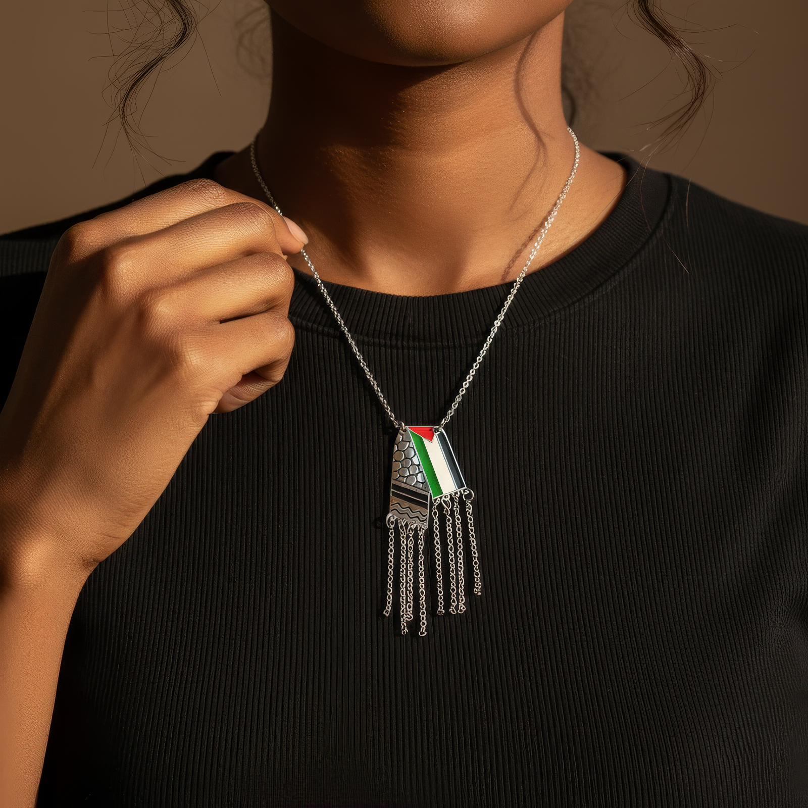 Silver Keffiyeh Necklace