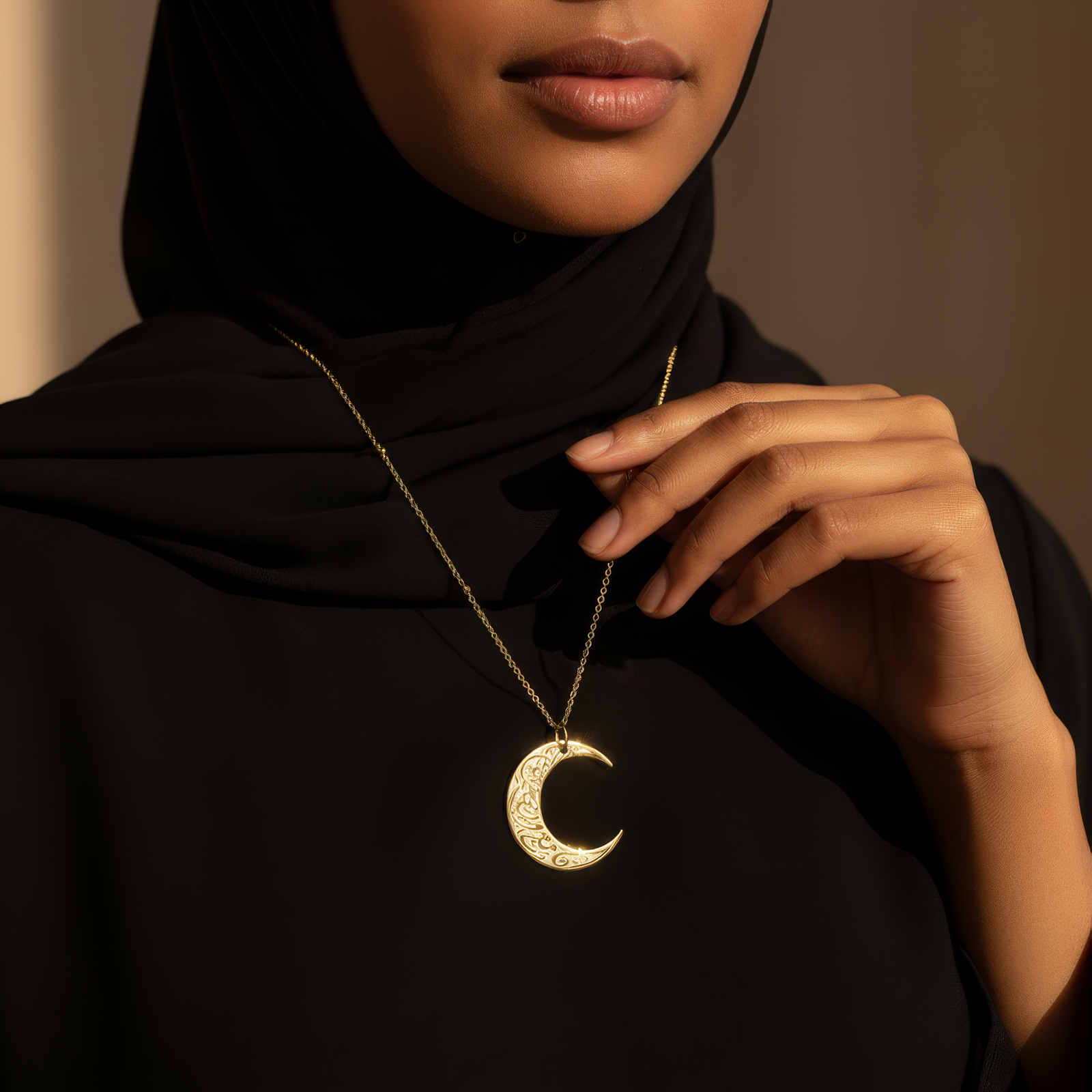 Hardship & Ease Crescent Necklace