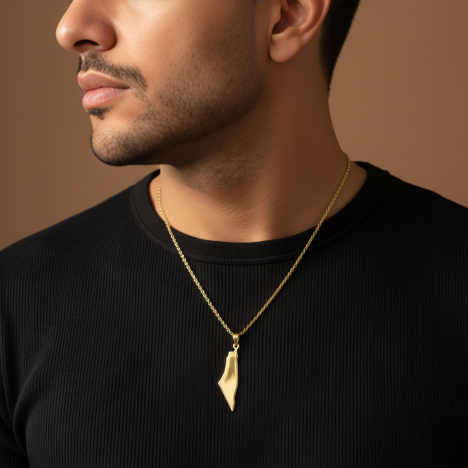 Palestine Solid Map Necklace