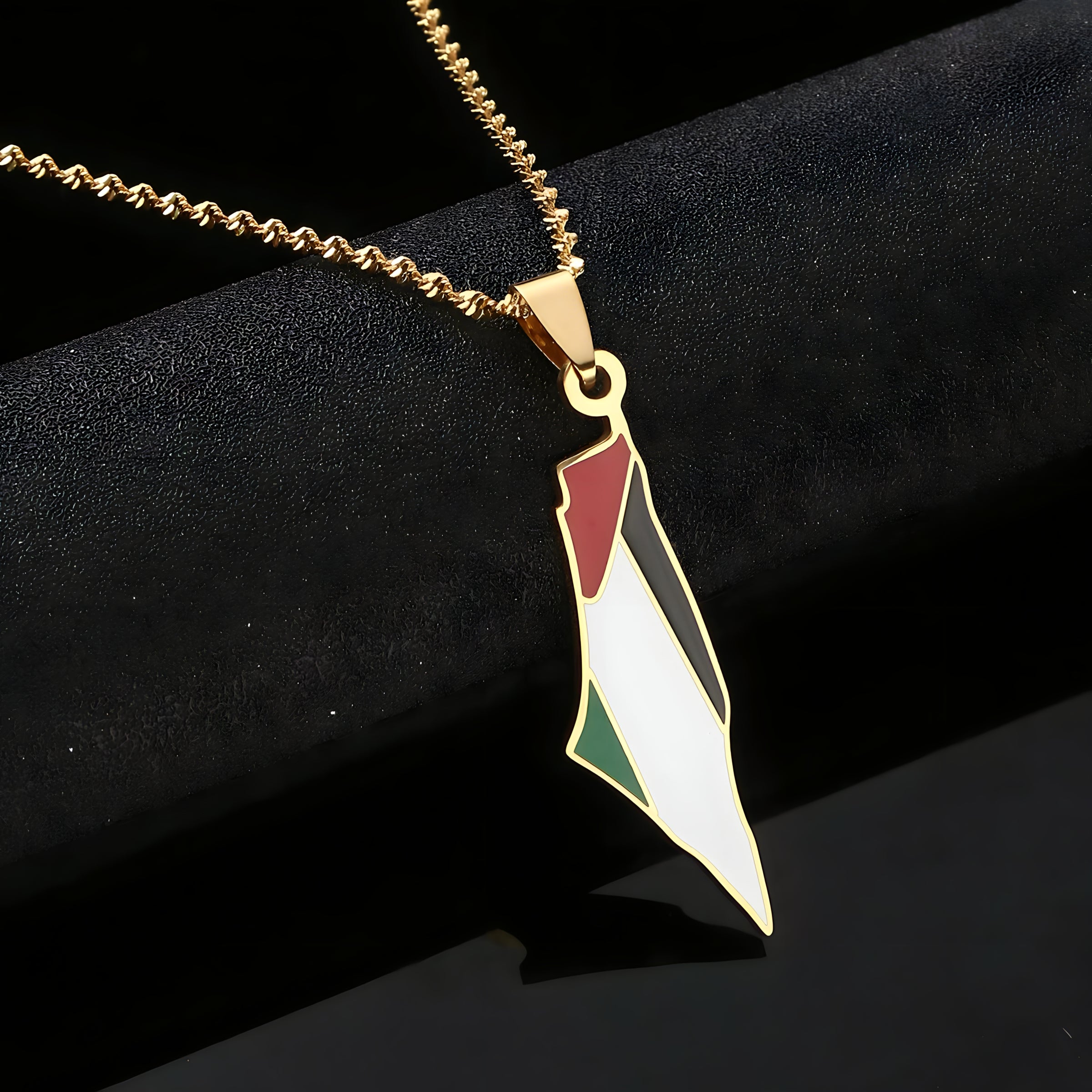 Palestine Pride Map Necklace