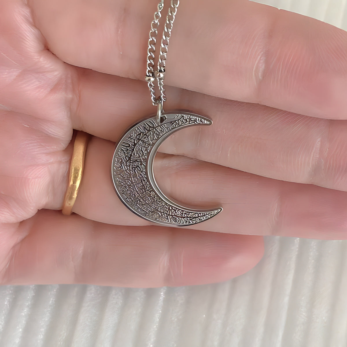 4 Qul Crescent Moon Necklace