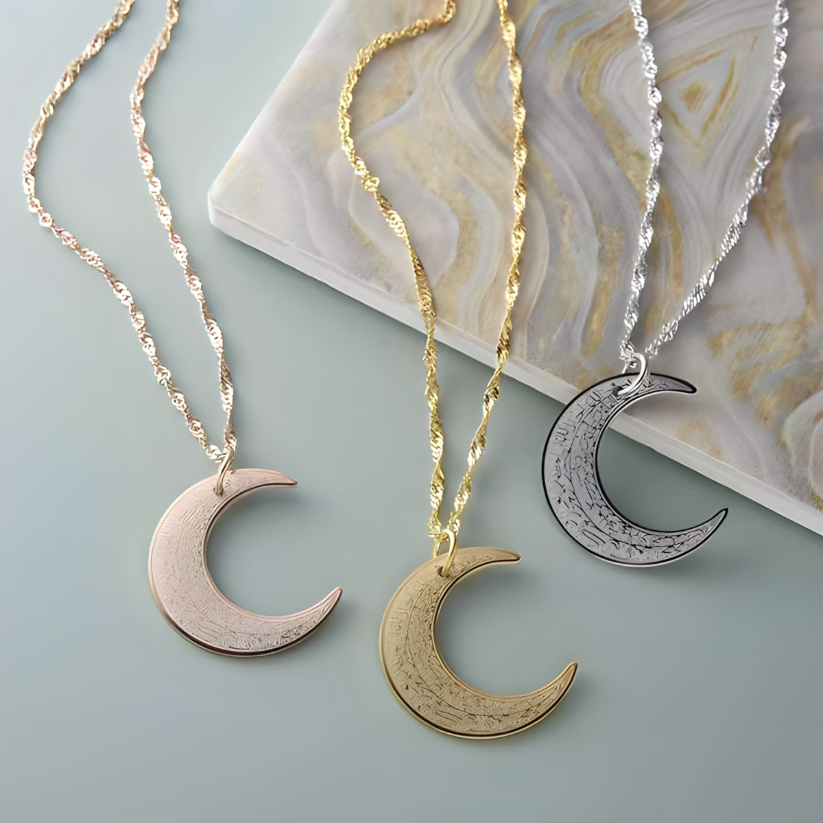 4 Qul Crescent Moon Necklace